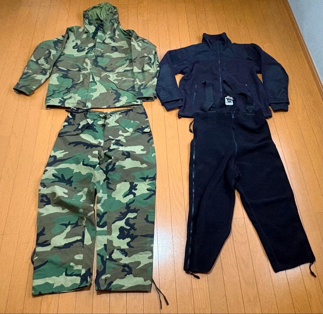 米軍ECWCS ゴアテックス　パーカー　上下セット　フリース　ウッドランドカモ