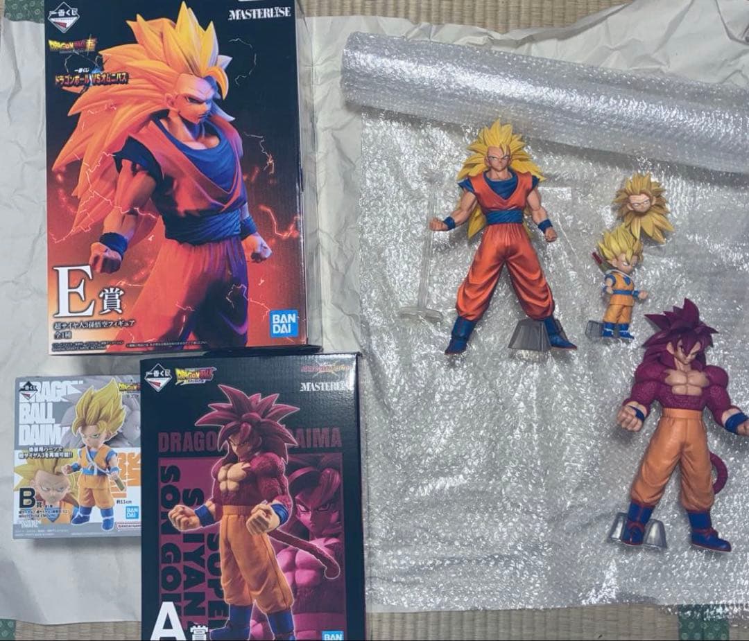 E賞孫悟空3、 B賞孫悟空2、3(ミニ)、A賞孫悟空4 3点　開封品