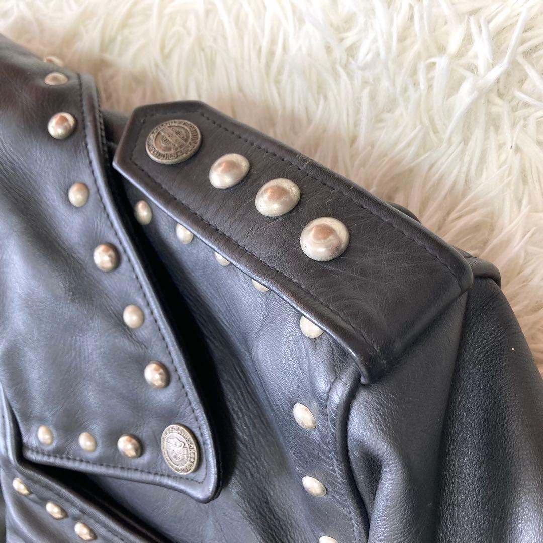 Harley-Davidson ダブルライダースジャケット 90s スタッズ M - メルカリ