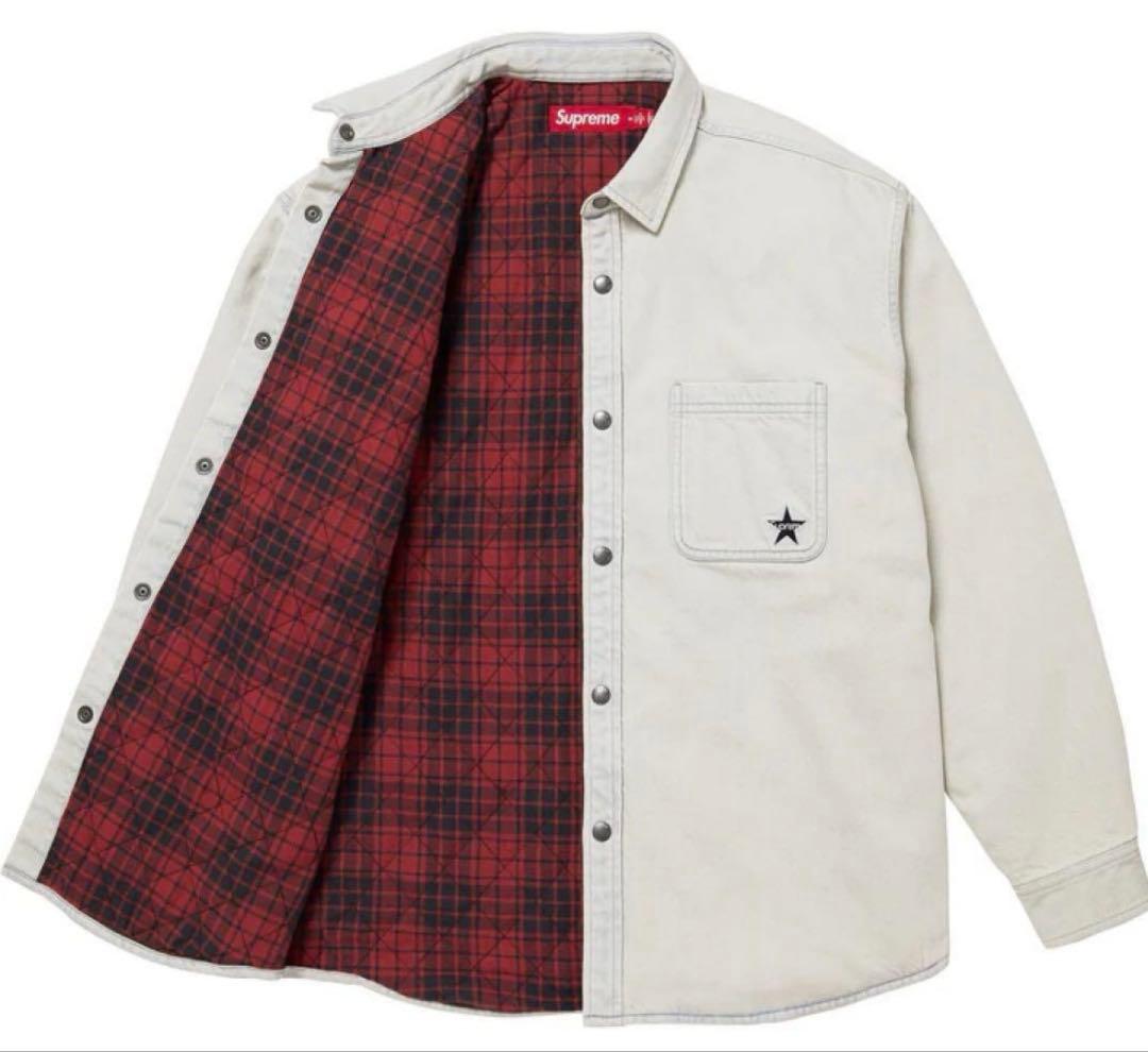 Supreme Quilted Lined Denim Snap Shirt - メルカリ