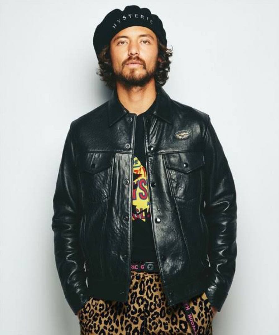 極美品 ルイスレザー　レオパードライナー