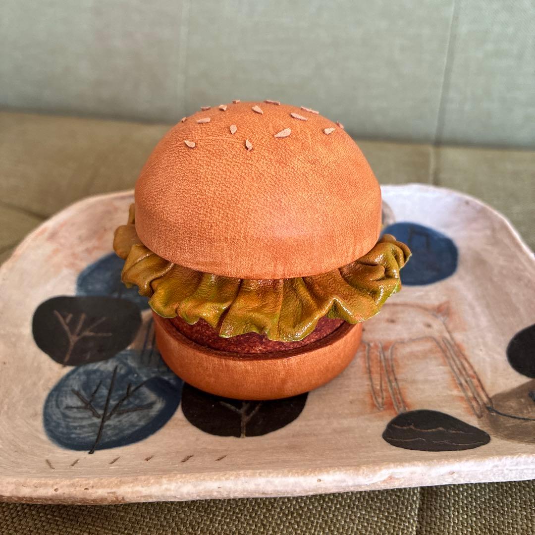 革パティシエ 【高級mini革バーガー】小物入れ 革工房Broonie