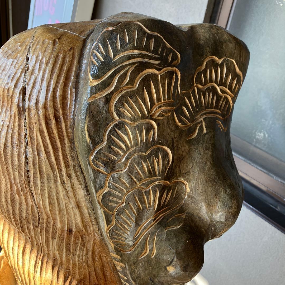 2F 昭和レトロ 特大 一刀彫 木彫り 鯉の滝登り 龍門 親子跳鯉 松竹梅