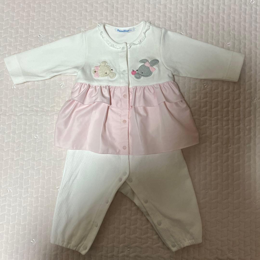 とも　Familiar ロンパース 70 完売品 familiar ロンパース 70サイズ - メルカリ