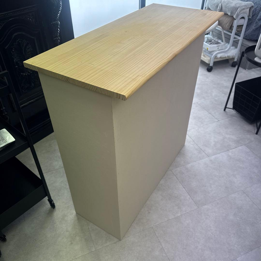 直接取引　木製カウンター 長方形 ナチュラル　レジカウンター