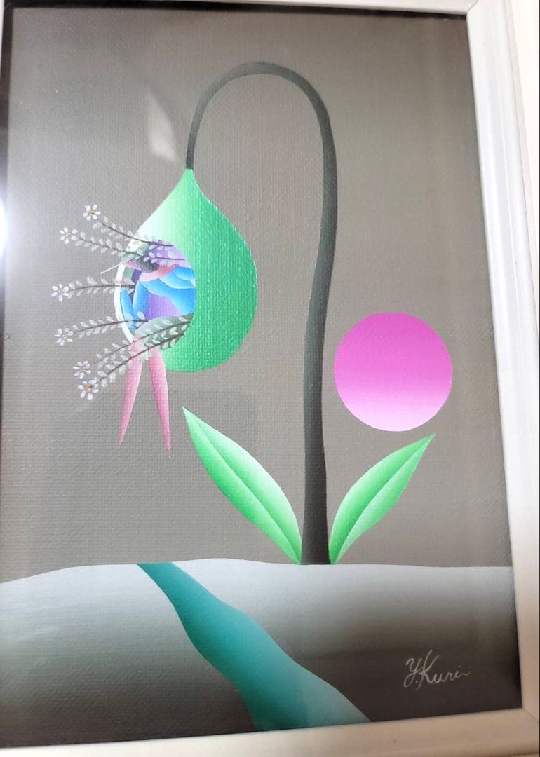 久里洋ニ　原画　本物　レア　アクリル　有名　31.5cm×38cm 絵　壁掛け