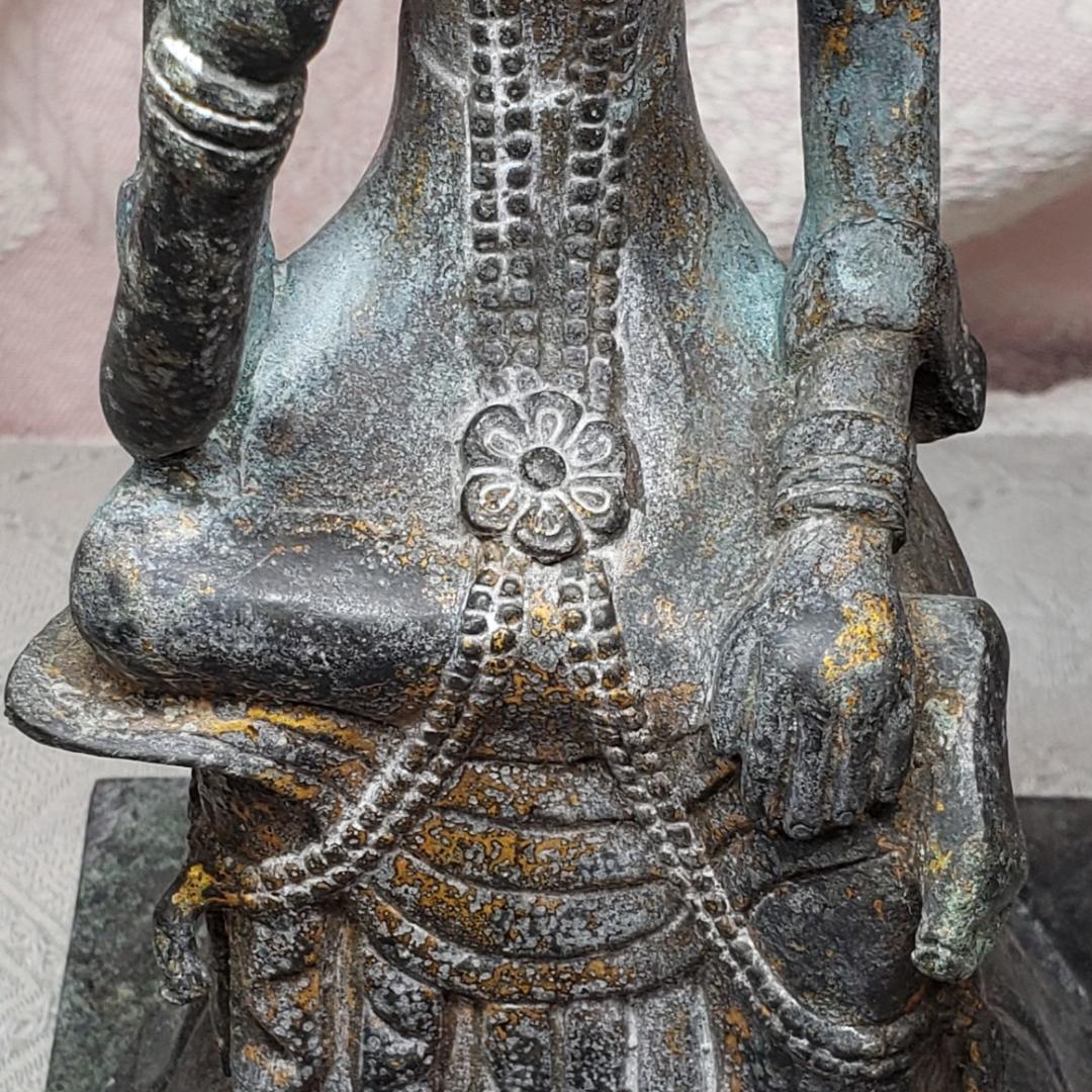 博物館級】◇『方形台座金銅半跏思惟像』 百済仏 仏像◇検）天平仏