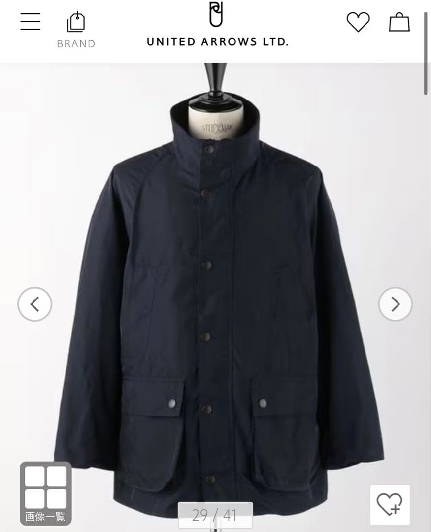 J*n様 ＜Barbour＞GLR別注 スタンド ビデイル ジャケット