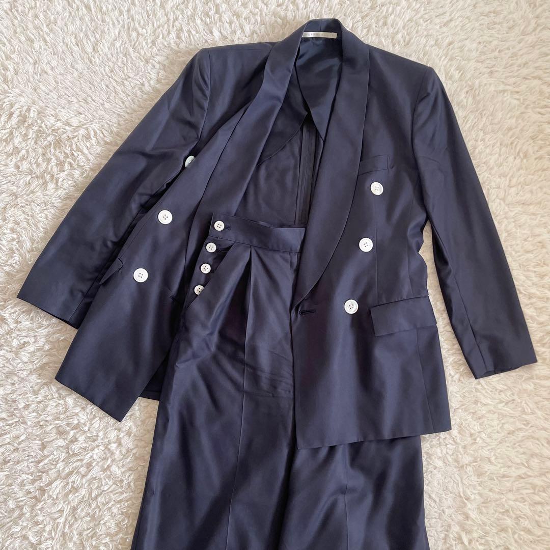 ペリーエリス　ヴィンテージ　紺　ネイビー オーバーサイズ　シルク　パンツスーツ