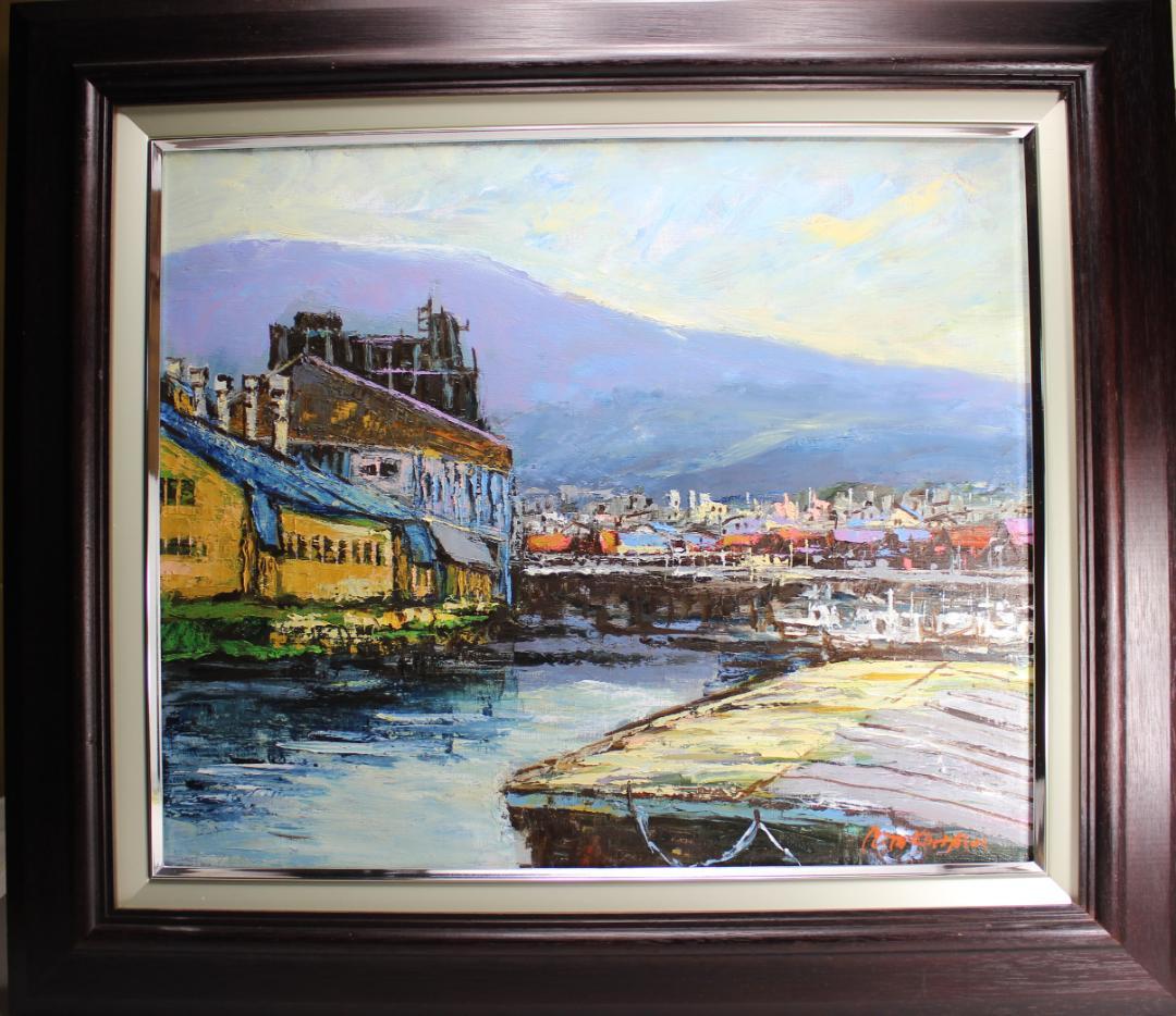 F8号　キャンパス油彩　高橋 益之 　小樽運河