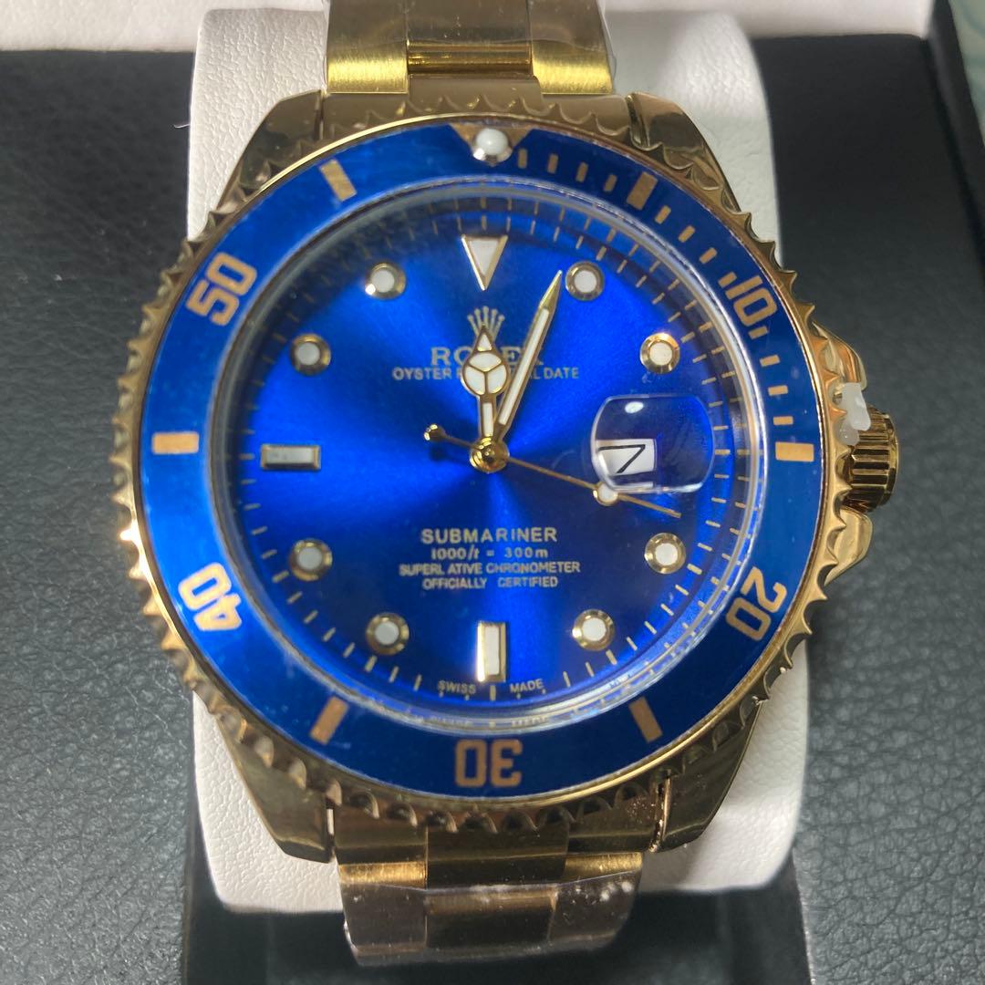 オマージュSUBMARINER 青ダイヤル 金メッキ