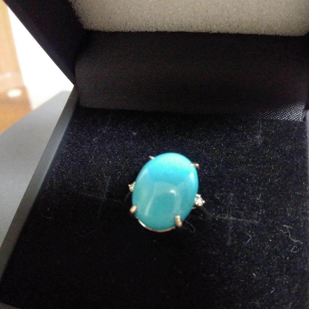 GSTV 純プラチナ スリーピングビューティーターコイズ H&Cダイヤ リング