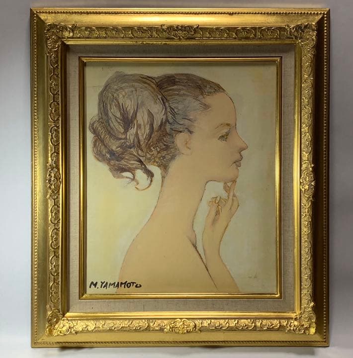 ◆油彩画 【山本昌尚】作『女』肉筆 F8号 直筆サイン入り◆