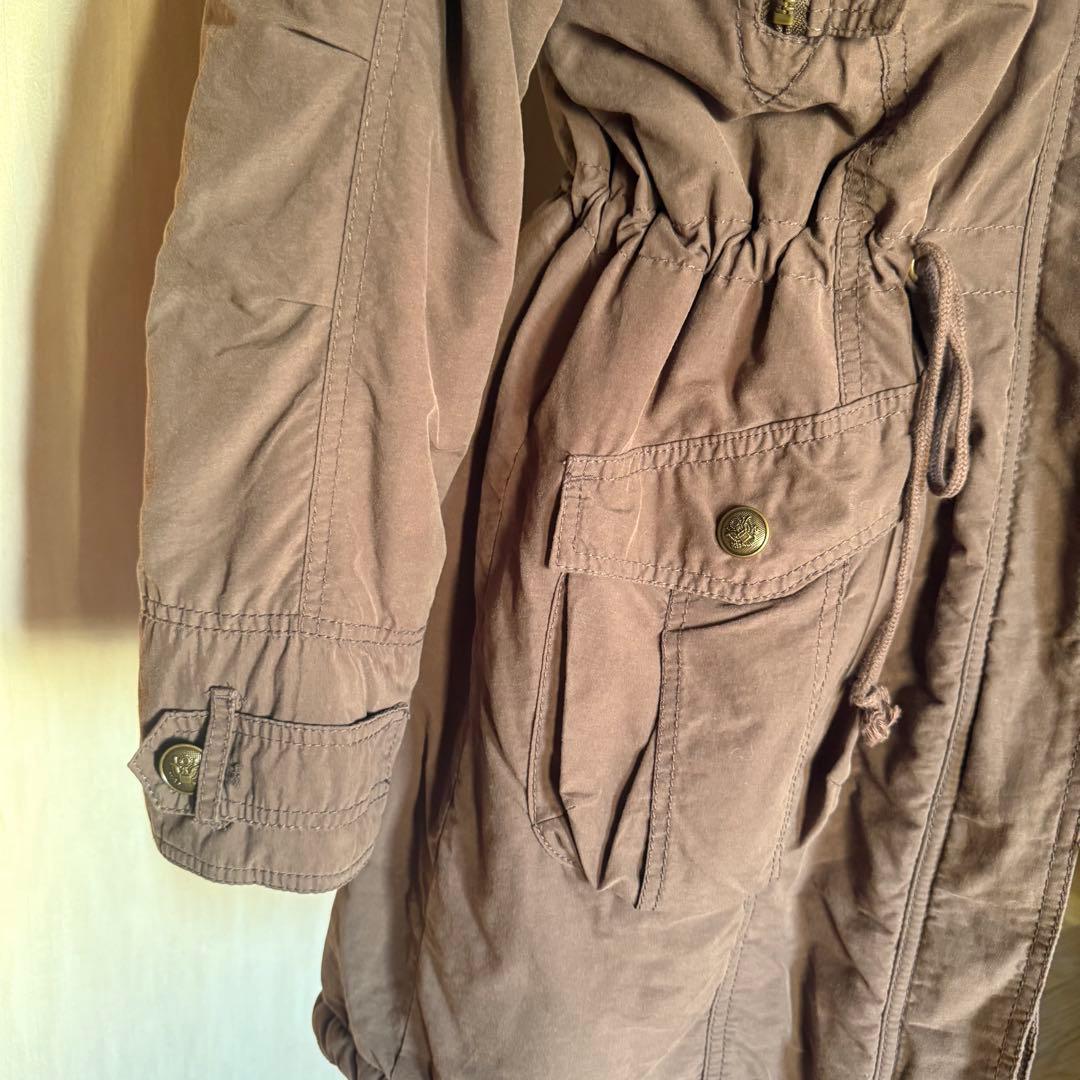 y2k military グランジ ミリタリージャケット カーキ ファー ボア