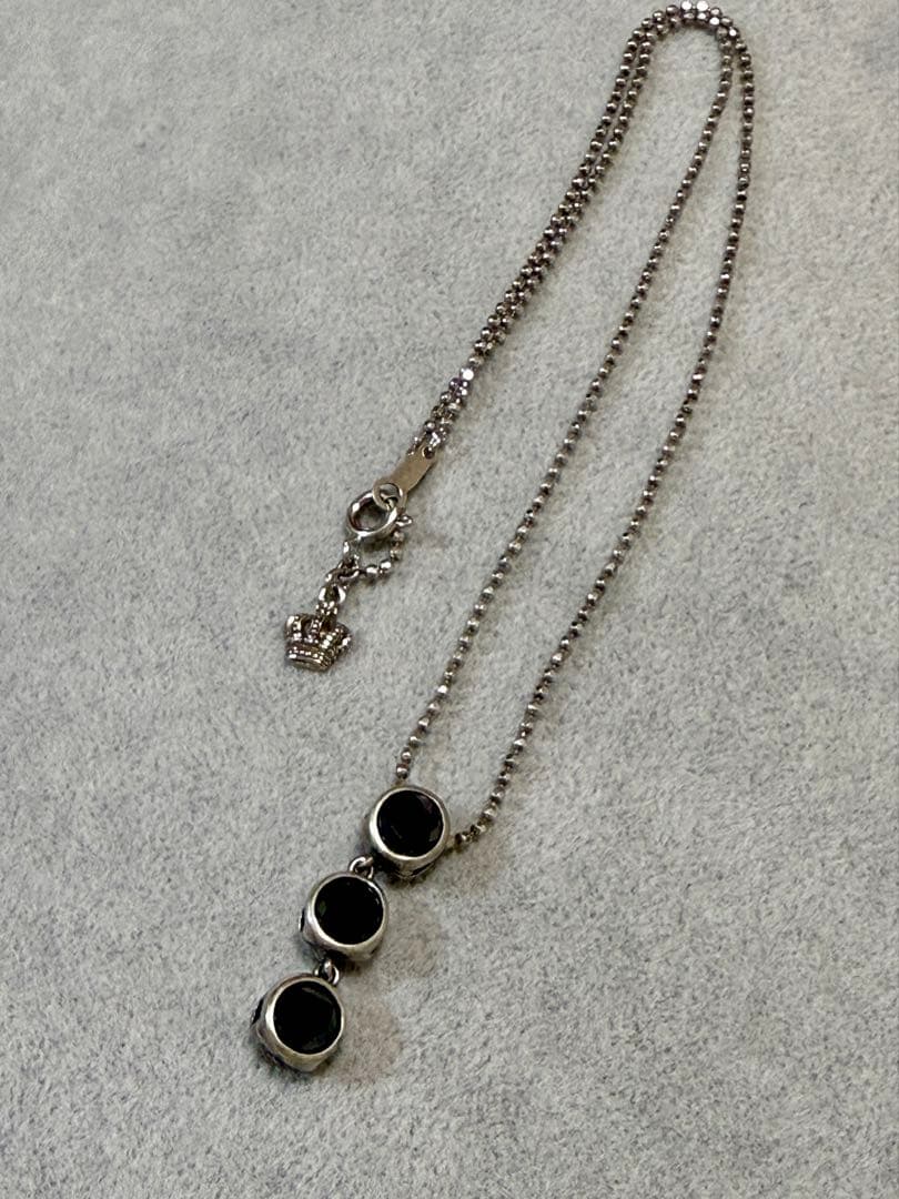 Justin Davis ブラックストーン　シルバーネックレス