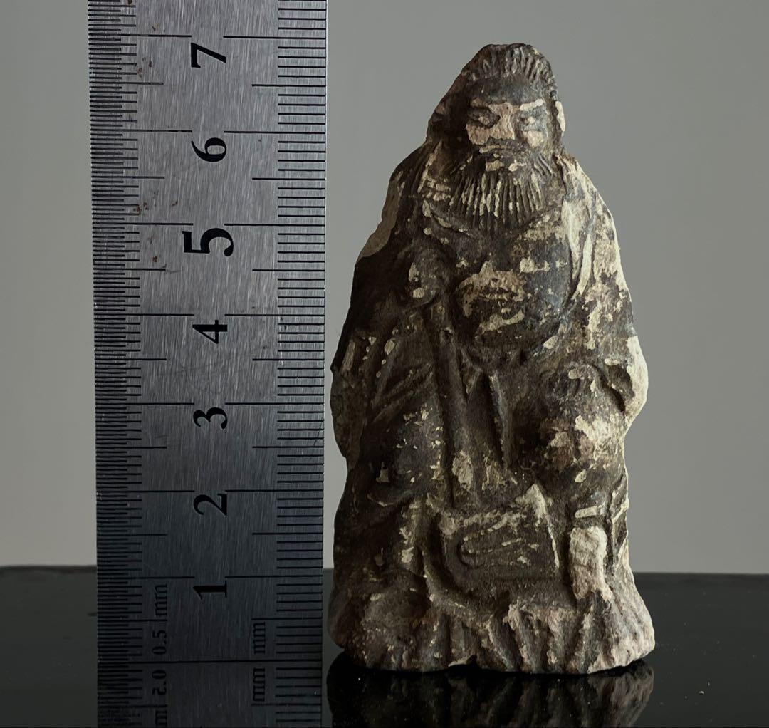 古い木こり神 土人形 江戸後期〜幕末頃 約7㎝】仙人護符像山岳民間信仰