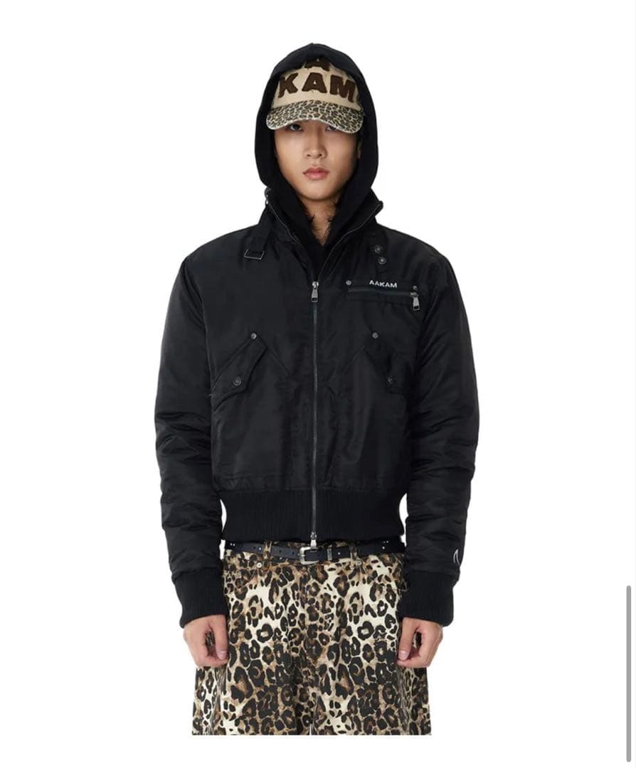 AAKAM High-Neck Bomber Jacket グランジ opium