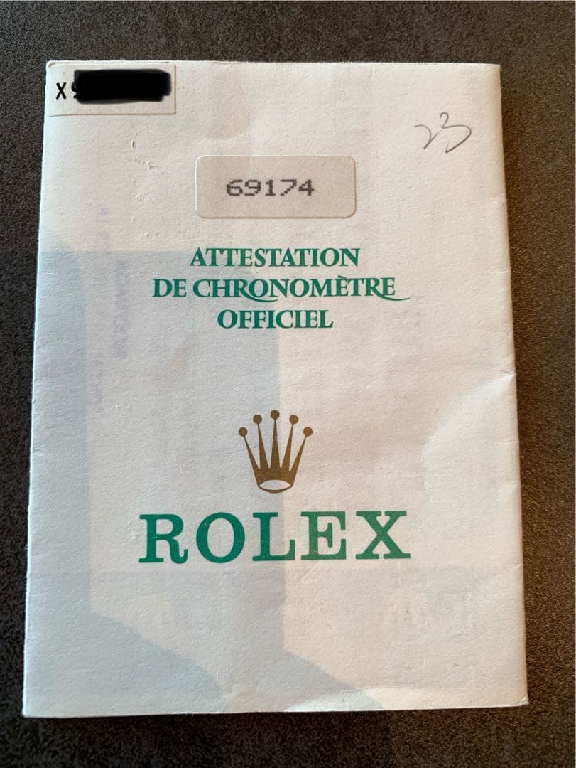 ROLEX ロレックス　69174 ギャランティカード　保証書