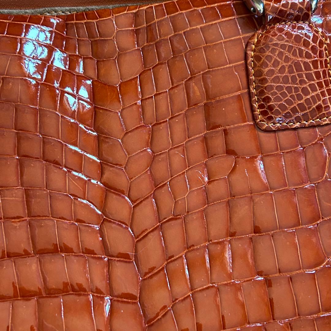 希少】クロコダイル レザー ボストンバッグ シャイニング 加工
