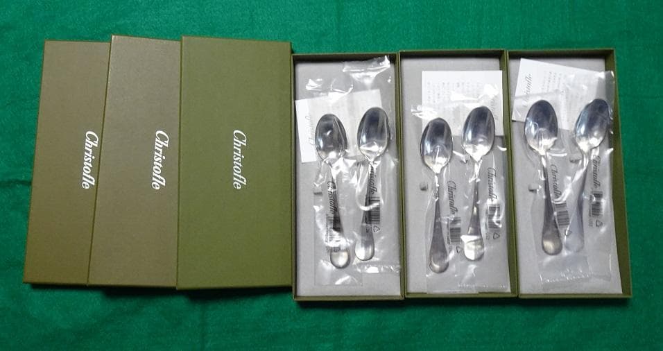 クリストフル　コーヒースプーン（フィデリオ ）　シルバーコーティング　6本 クリストフル Christofle フィデリオ Fidelio フランス アンティーク