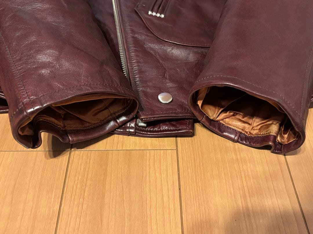 ファウンテンヘッドレザー デルタ Dポケダブルレザージャケット 36 茶