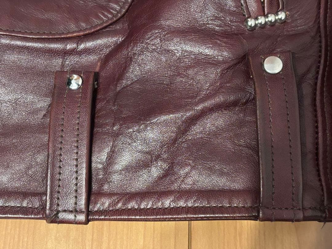 ファウンテンヘッドレザー デルタ Dポケダブルレザージャケット 36 茶