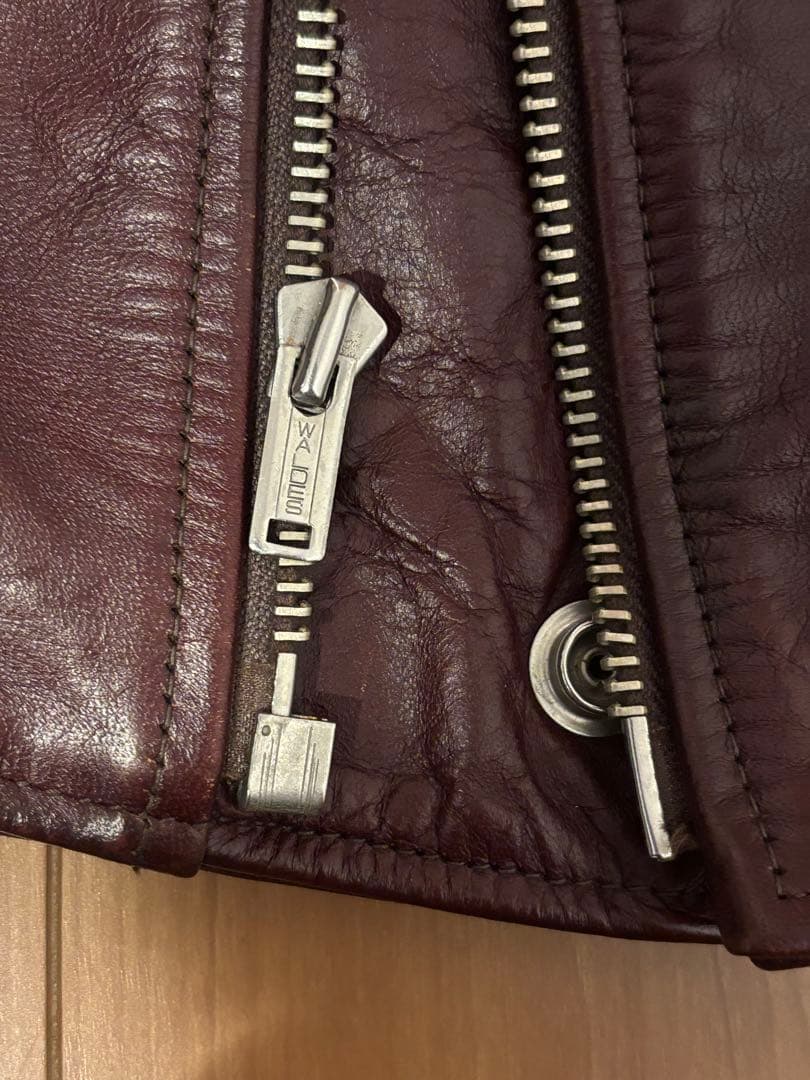 ファウンテンヘッドレザー デルタ Dポケダブルレザージャケット 36 茶