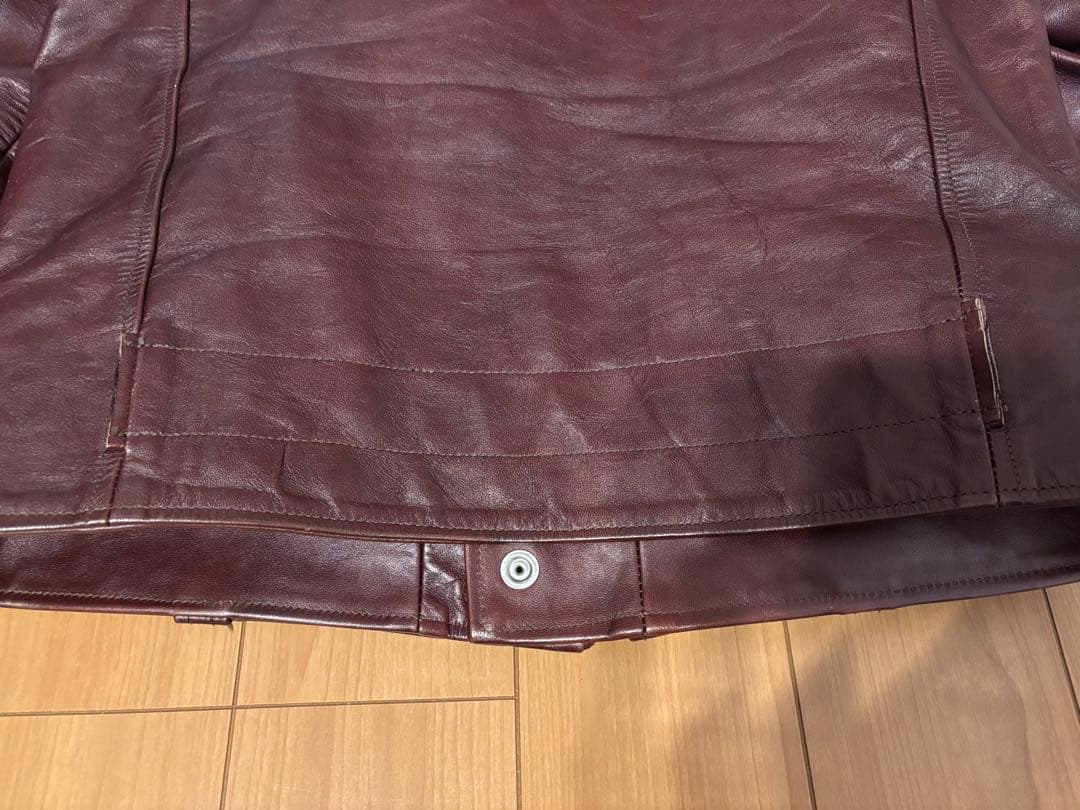 ファウンテンヘッドレザー デルタ Dポケダブルレザージャケット 36 茶