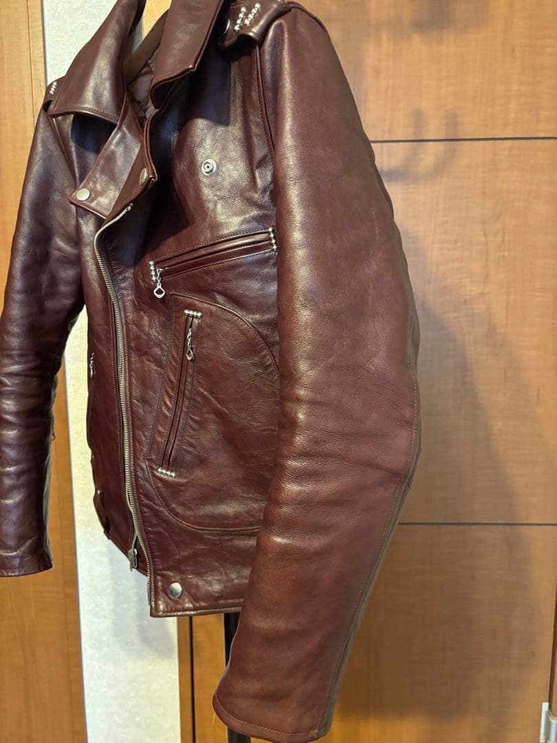 ファウンテンヘッドレザー デルタ Dポケダブルレザージャケット 36 茶