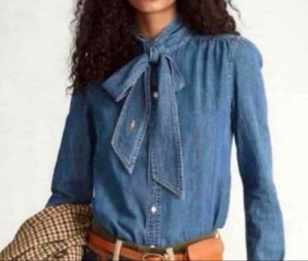 キ*ー様 現行QR ポロラルフローレン デニム＆サプライ ボウタイデニムシャツ キ*ー様 現行QR ポロラルフローレン デニム＆サプライ ボウタイデニム