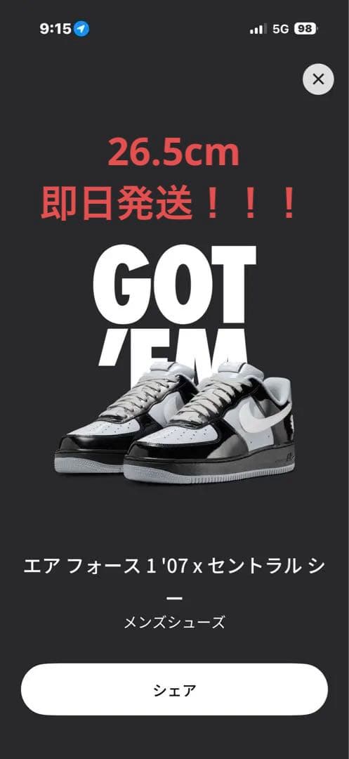 エア フォース 1 '07 x セントラルシー メンズシューズ