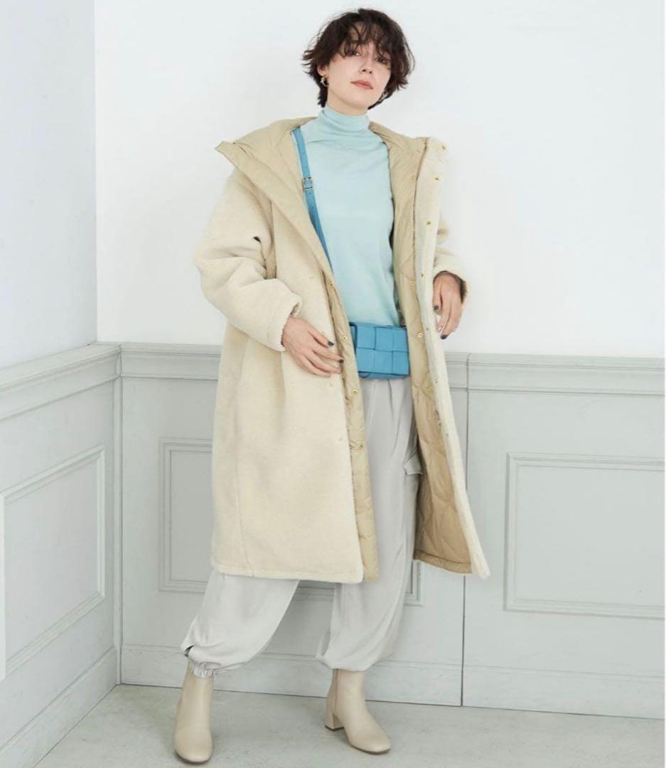 美品♪NOLLEY'S ×TAION ダイヤキルト×ボアロングダウン - メルカリ