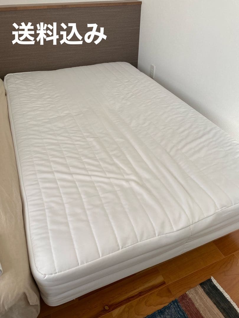 送料込み/無印良品脚付マットレスセミダブル（脚別売り） 脚付マットレス・ポケットコイル・セミダブル（スチールフレーム