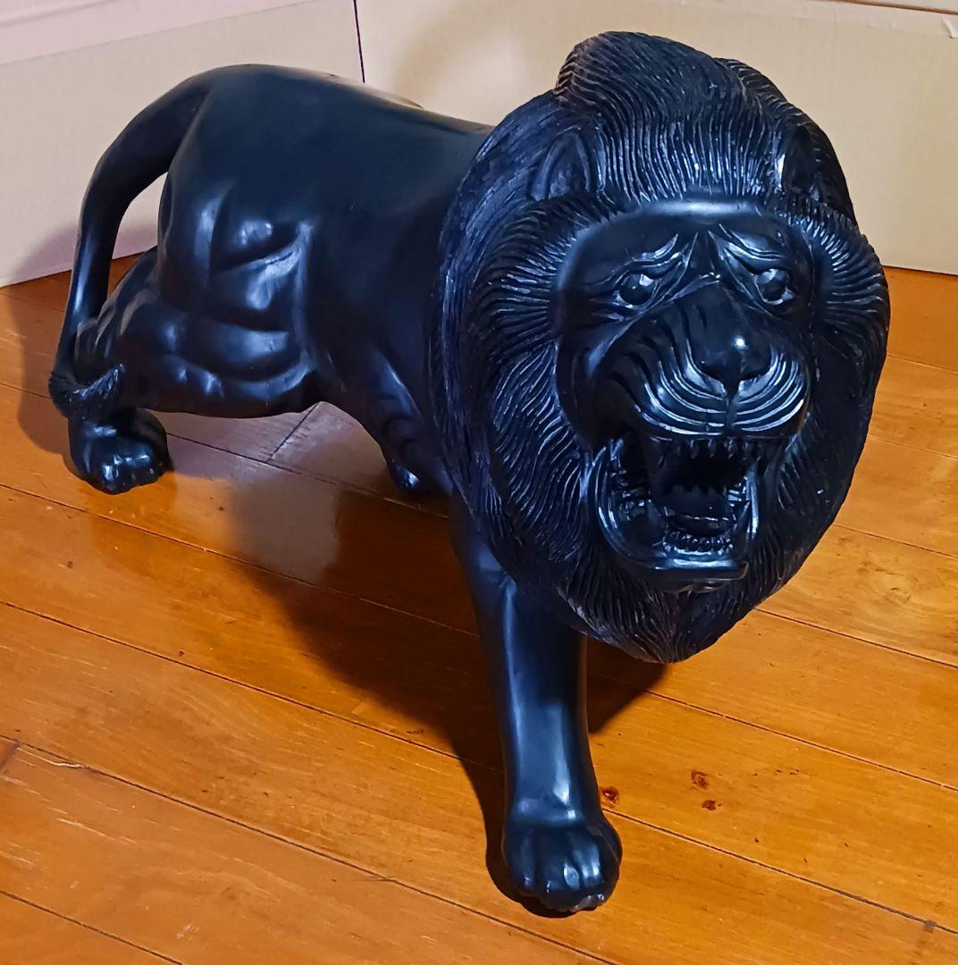 特大置物 木製 ライオンのオブジェ 高さ44cm 長さ63cm 重さ22kg