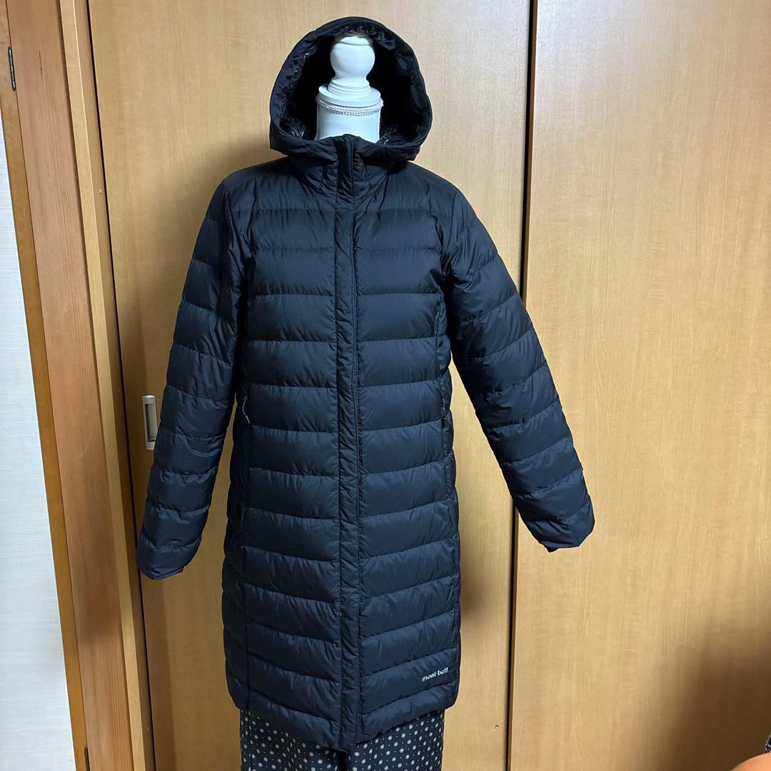 mont-bell フード付きロングダウンジャケット ブラック