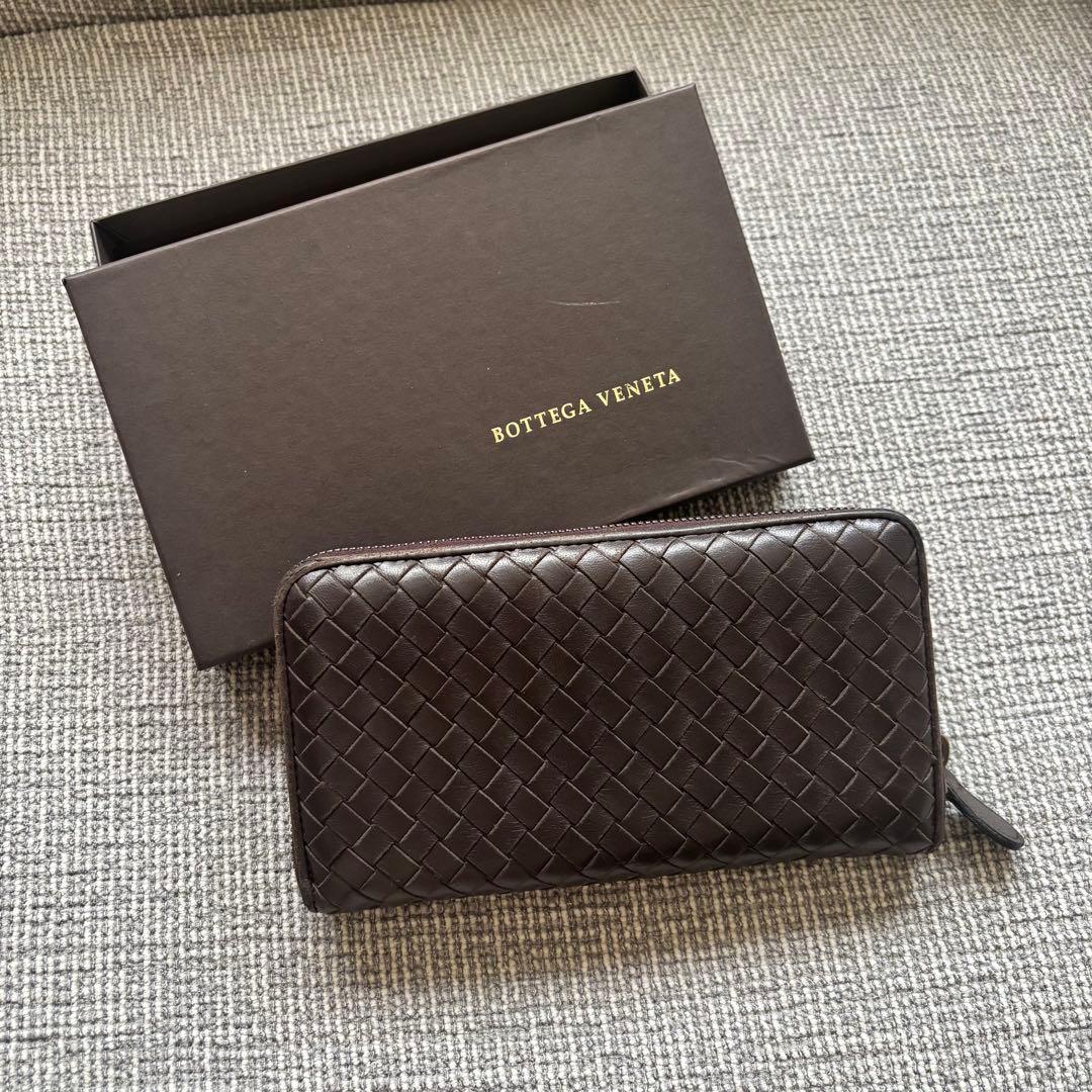 【美品】ボッテガヴェネタBottega Veneta ブラウン長財布