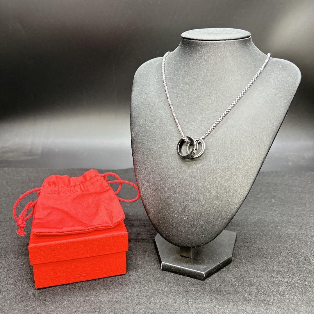 ディーゼル　ネックレス　ダブルリング　メンズレディース　DIESEL DIESEL（ディーゼル） ネックレス ダブルリング シルバー DX1168040