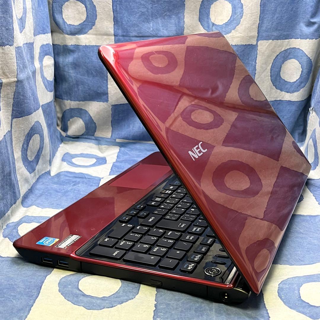 快速SSD256GB☆高性能i7☆大人気赤ノートパソコン♪カメラ付き！Win11