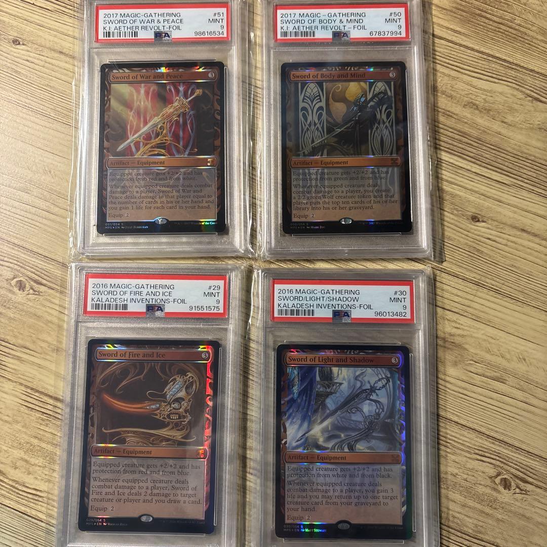PSA9 剣4枚セット　MPS 部分光沢　KALADESH MTG Sword of Light and Shadow Magic the Gathering Proxy