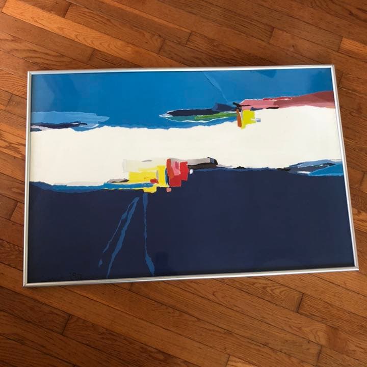 送料込み！GERARD'T HART 現代アート「青い風景」(^^)