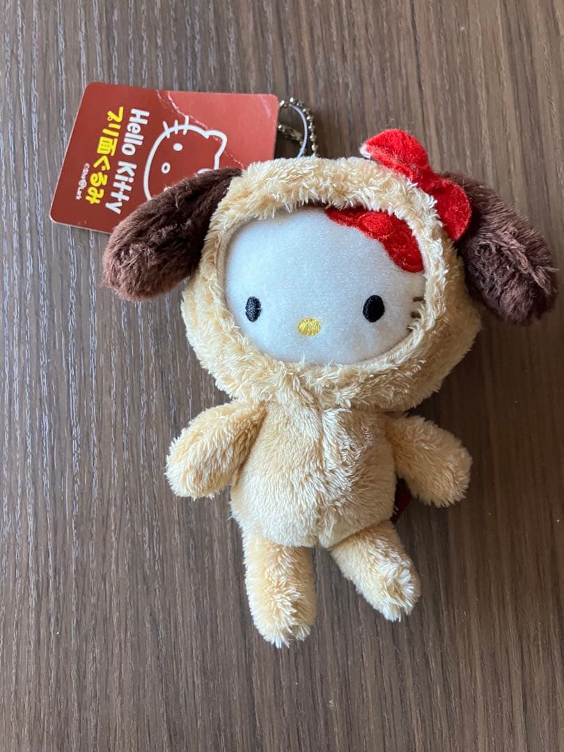 ハローキティ 犬コスチューム ぬいぐるみキーホルダープリ面ぐるみ新品