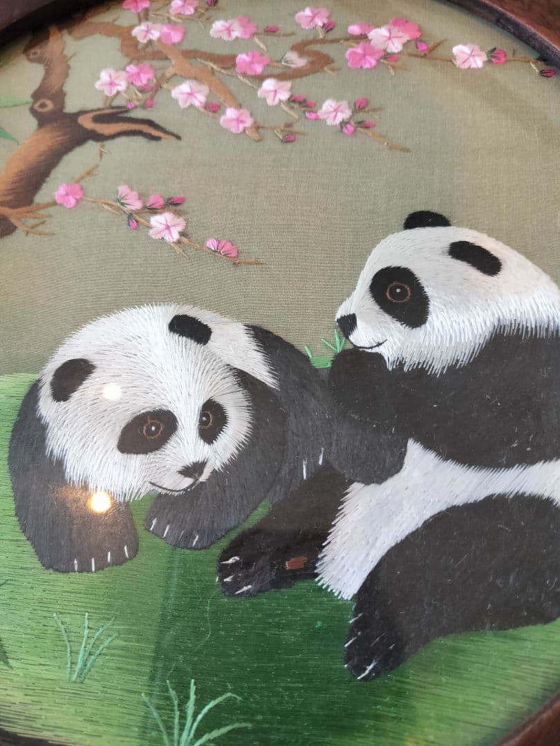 パンダの親子 置物 木製フレーム - メルカリ