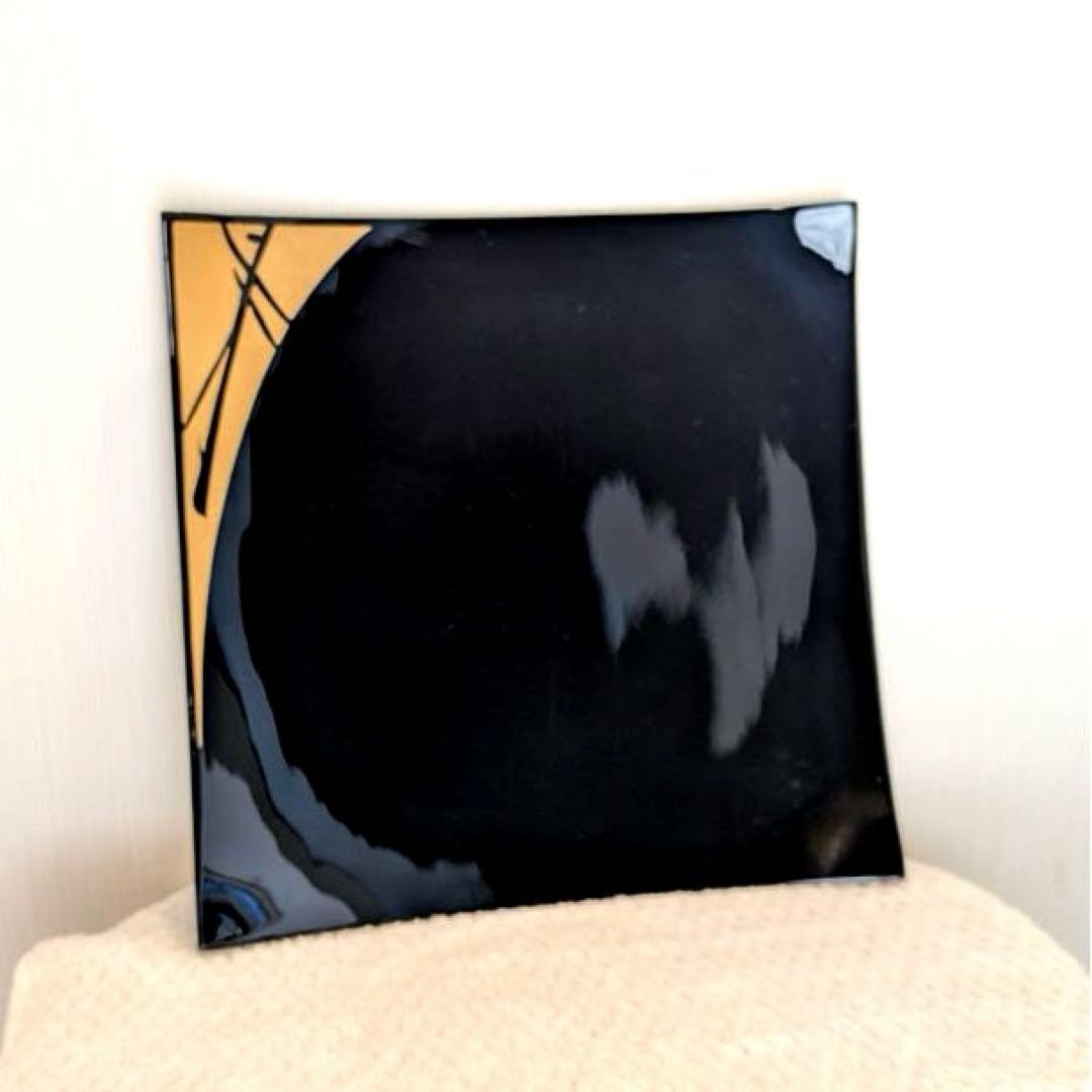 輪島塗　盛皿　黒鉄色方形盛器