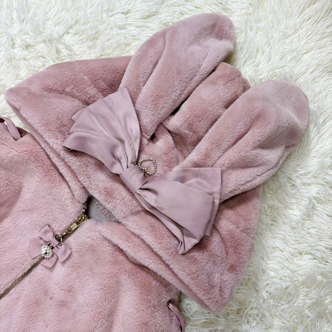 LIZLISA リズリサ うさみみフードファーブルゾン コート ピンク - メルカリ