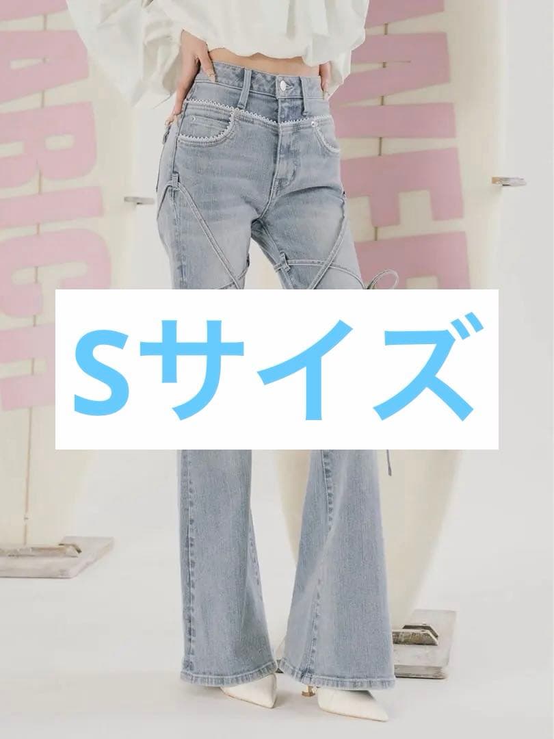 Darich ピコレースハイウエストフレアデニム S