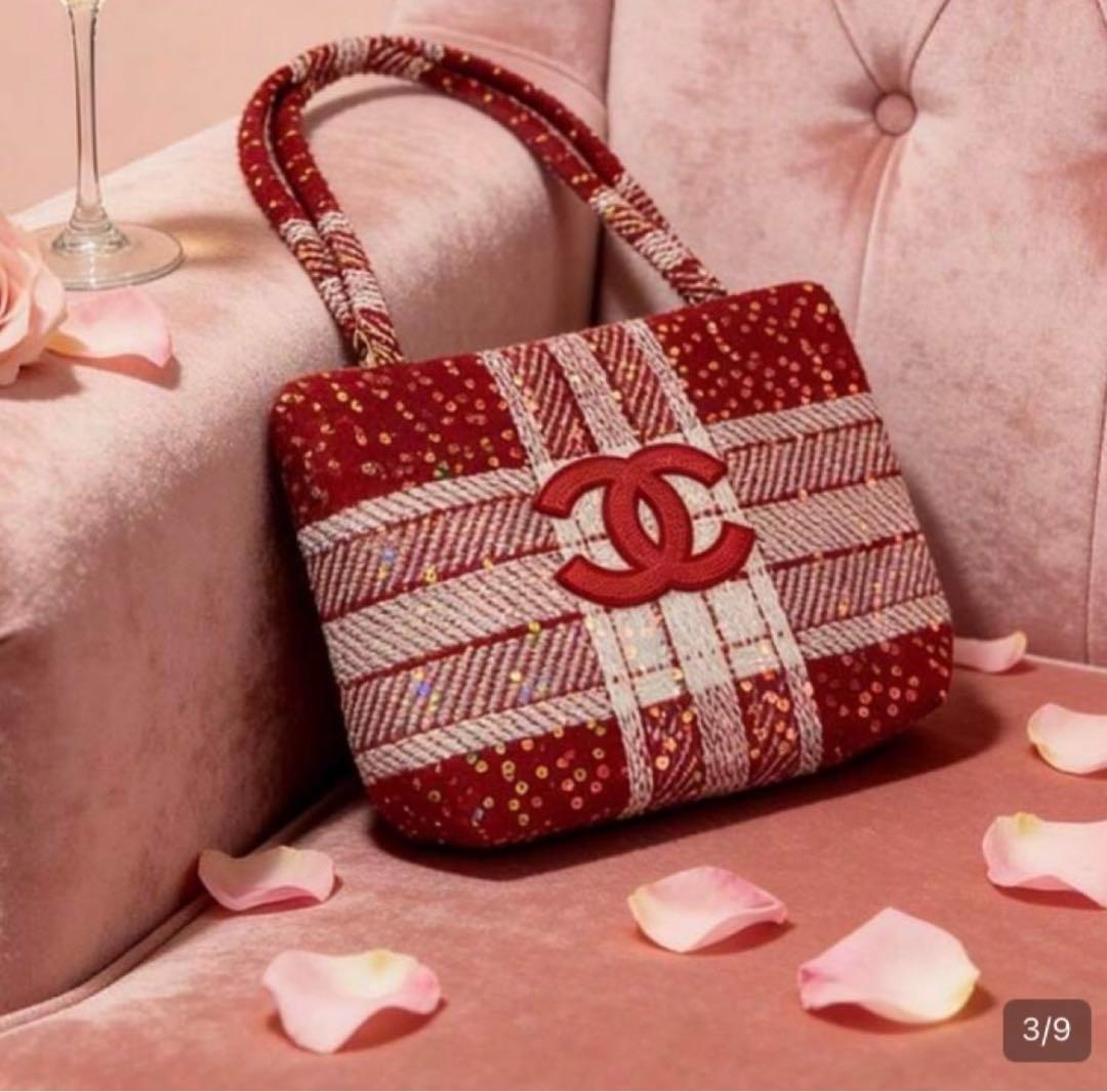 CHANEL トートバッグ シャネルノベルティ　バッグ　ショルダーバッグ　赤　新
