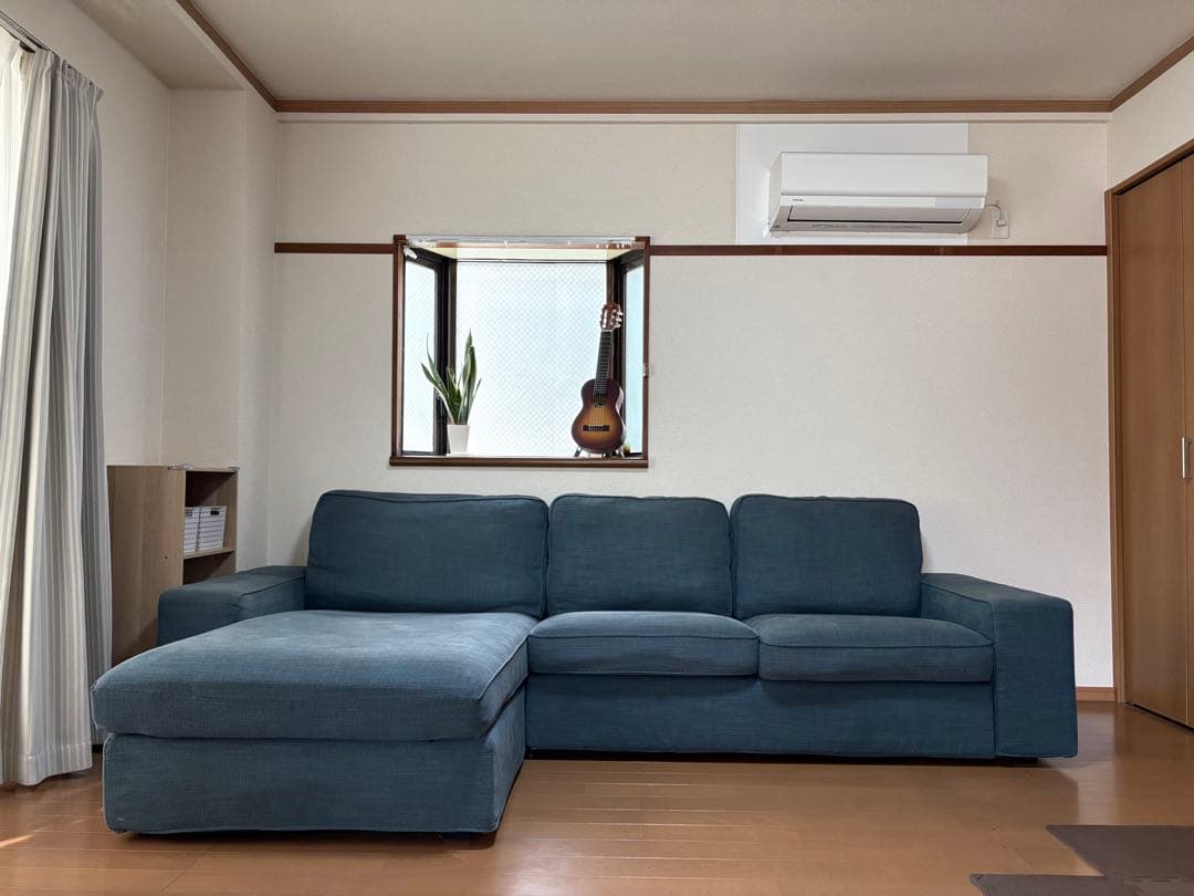 【IKEA KIVIK】3人掛け L字 カウチソファ 替えカバー付 引き取り限定