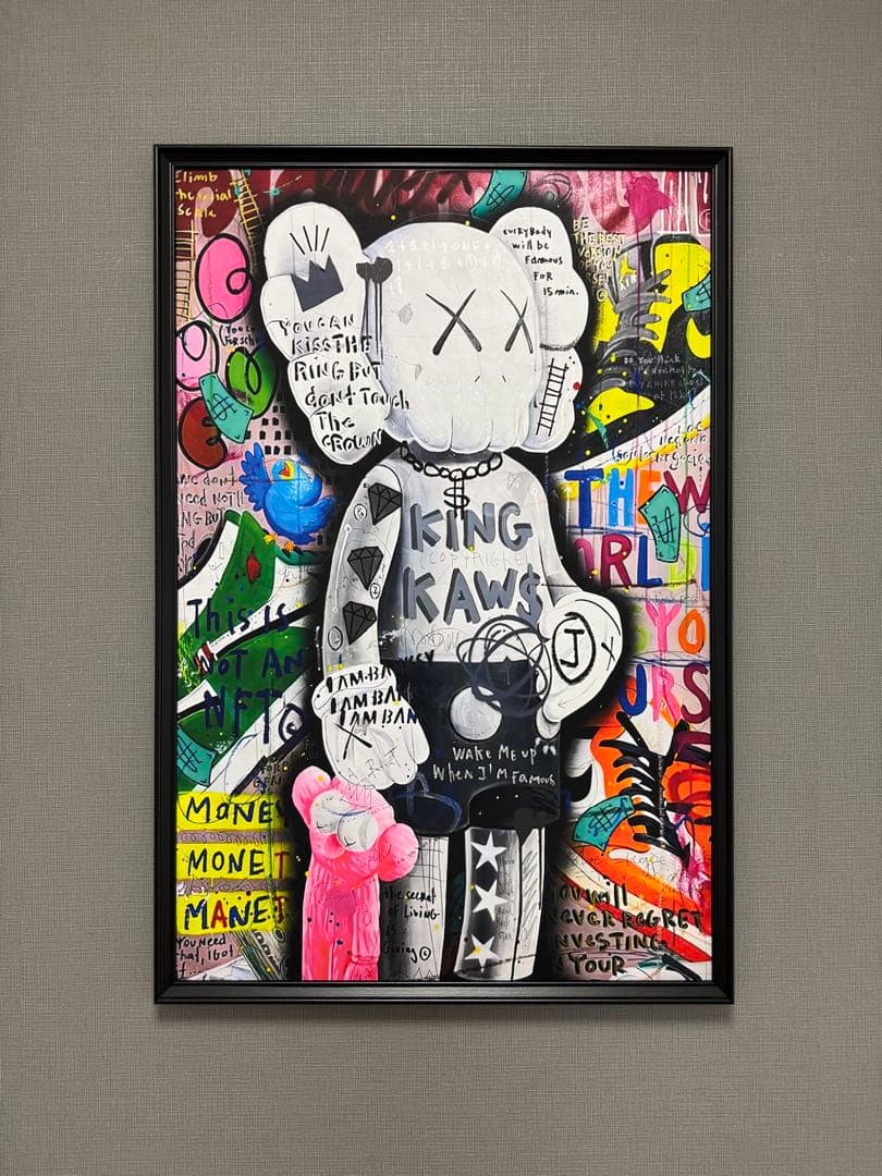 No.311フレーム付きキャンバスアート　ブランドアートポスター　KAWS