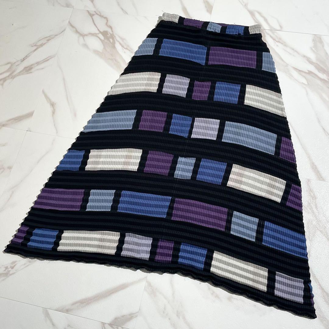 極美品✨ISSEY MIYAKE 変形 段違い プリーツロングスカート フレア