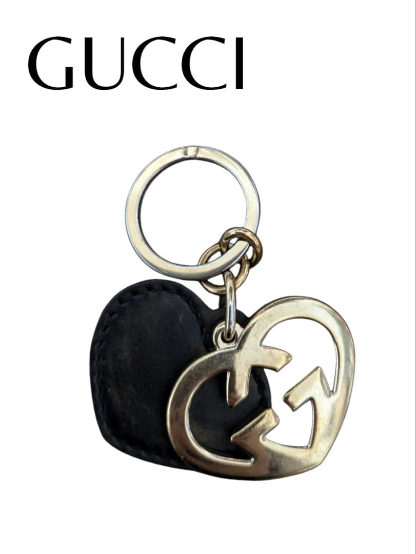 GUCCI ハート型レザーキーホルダー